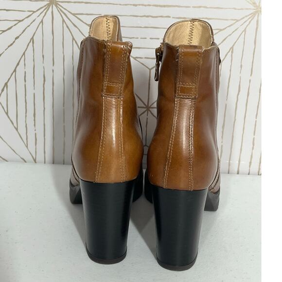 NeroGiardini Brown Leather Studded Side Zip Block Heel Boots Size 39 or 9 $295 - Picture 3 of 9